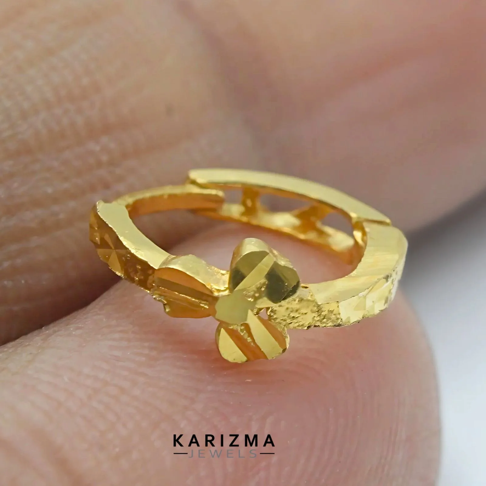 Indian Women 18K Real Gold handmade Clicker Nose ring Nose Hoop Ring 22g - Image 2