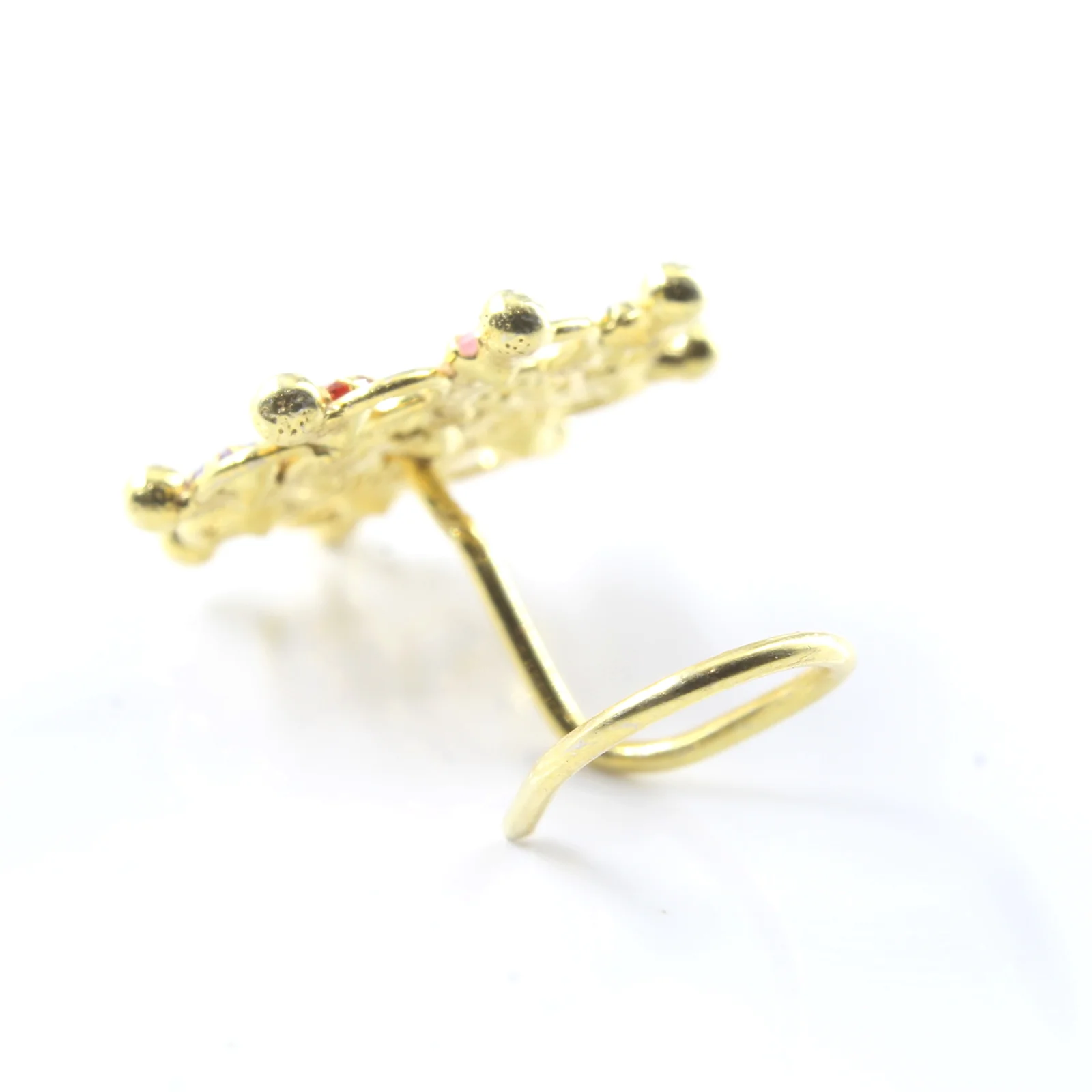 Large CZ Silver Nose Piercing - Image 4
