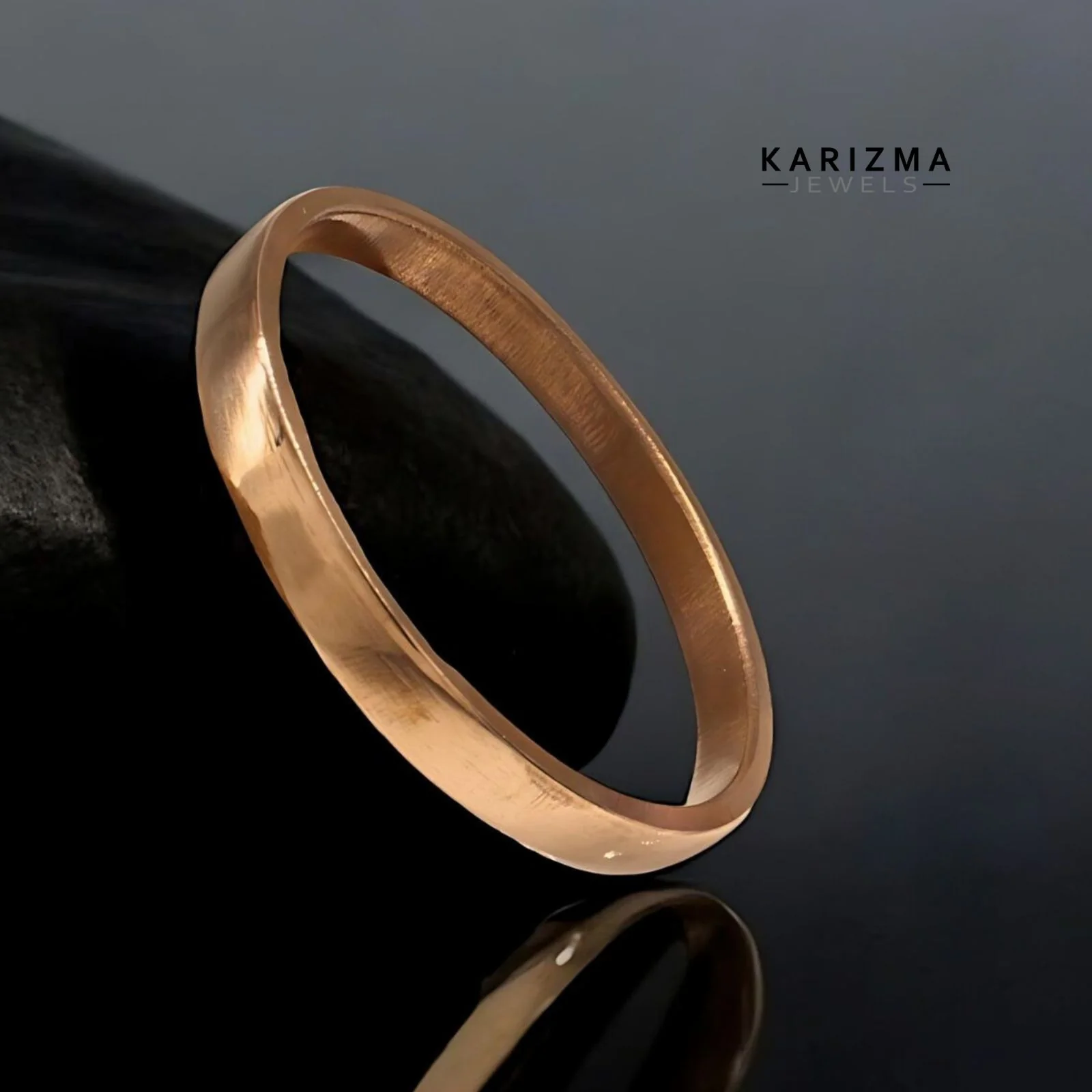 Heavy Flat Copper Jointless casting Bangle bejod tamba ka kada for astrology - Image 4