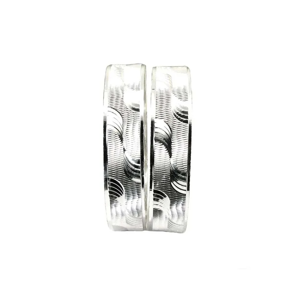 Karizmatic Sterling Silver Bangles Bracelet (Kangan) - Pair - Image 2