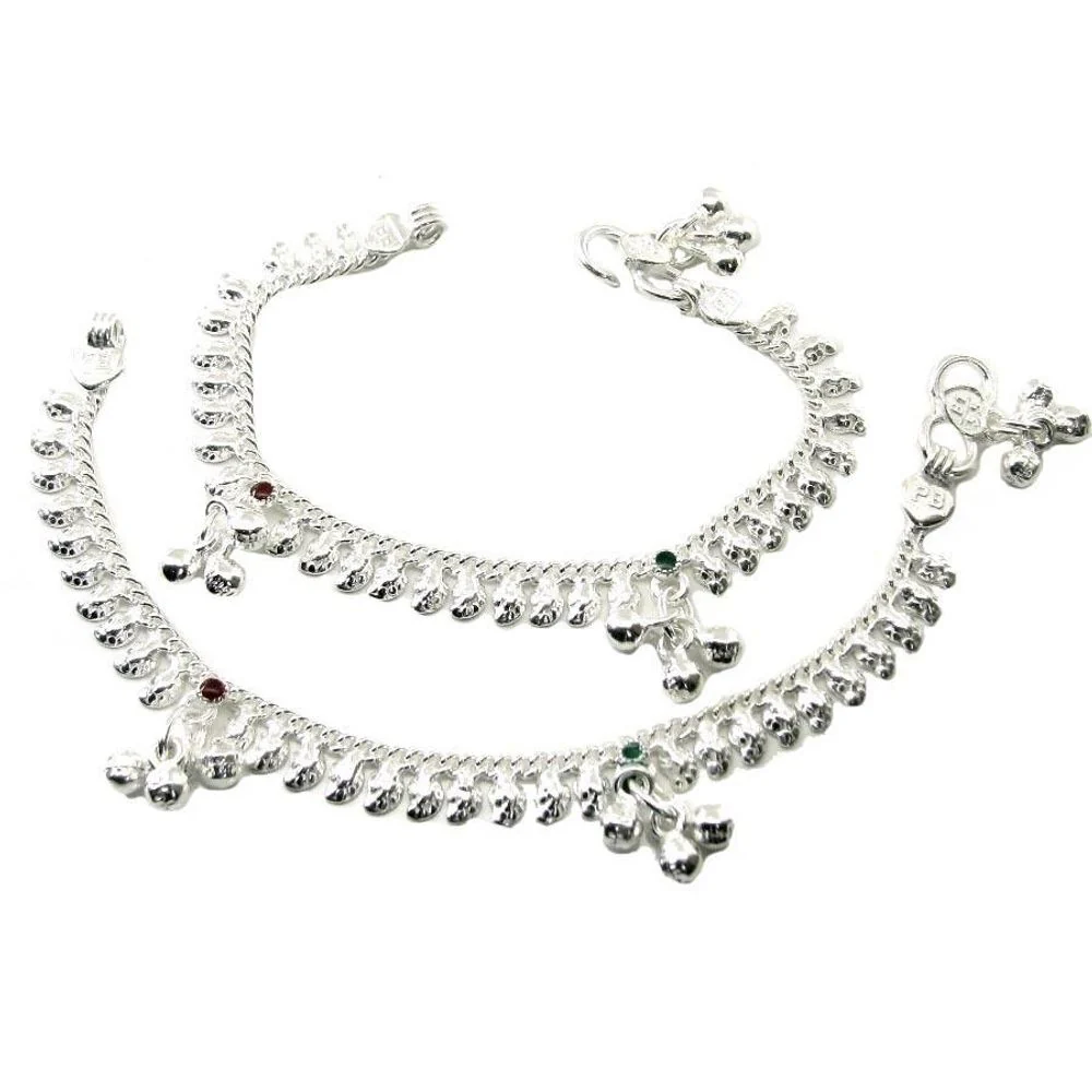 Kids Children's Anklets (Pajeb) Bracelet in Real Solid Silver 6 in
