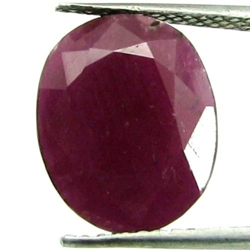 Lab - Certified 6.2Ct Natural Ruby (Manik) Oval Rashi Gemstone