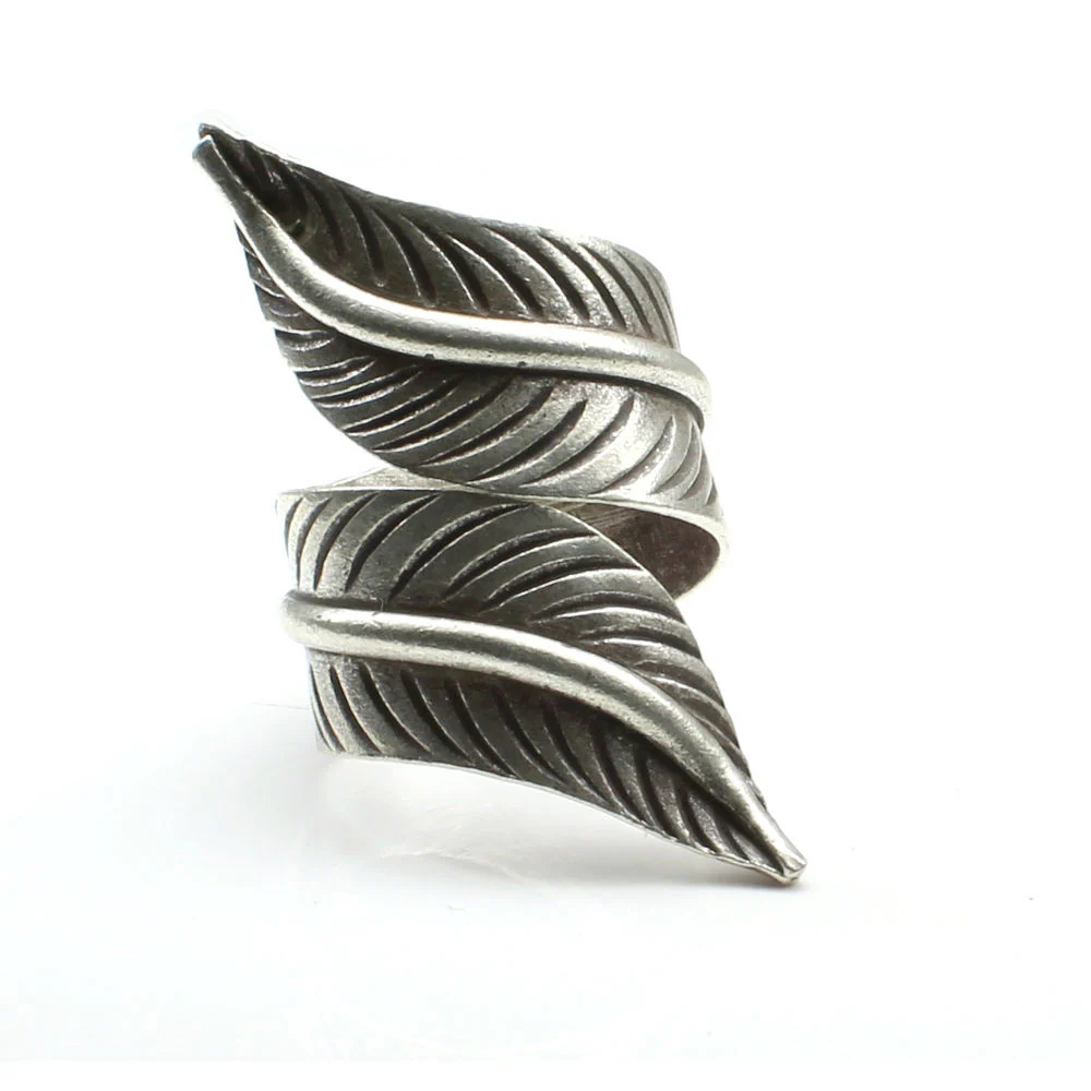 Leaf Wraparound 925 Sterling Silver Adjustable Ring - Image 2