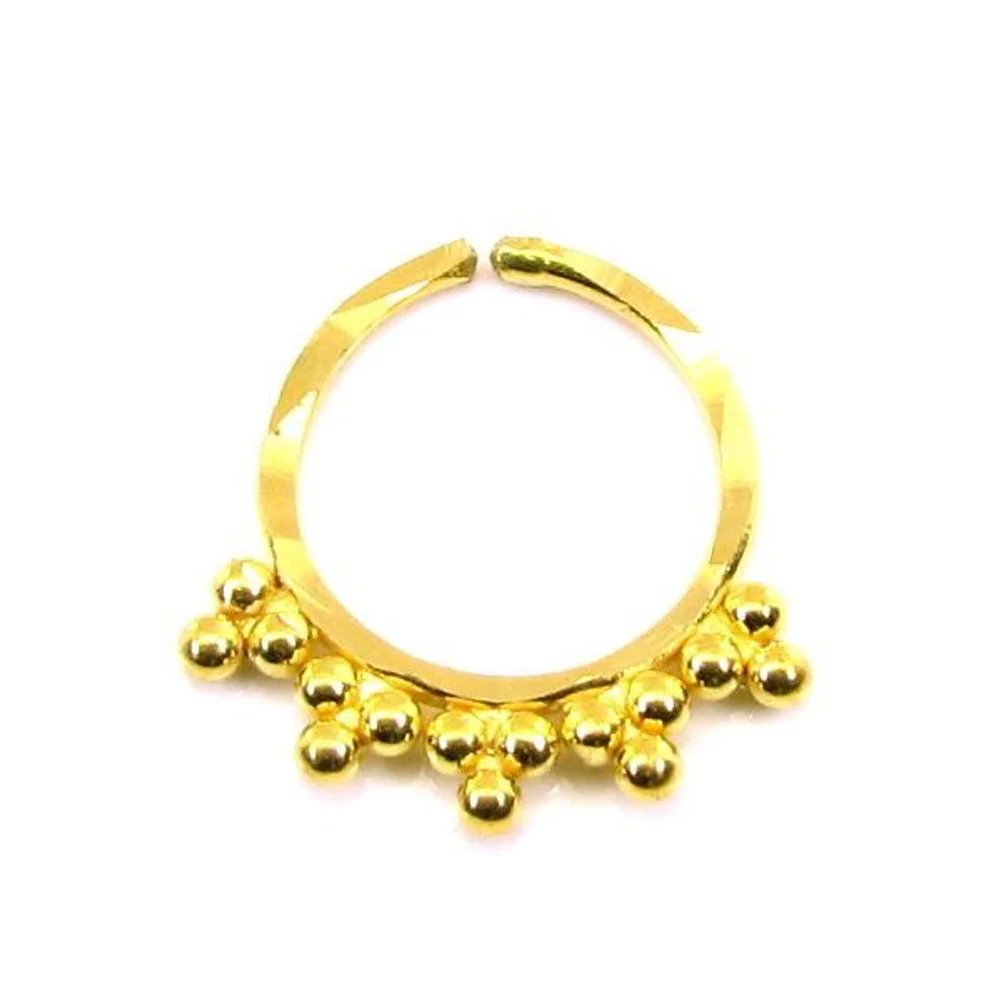 Luxurious Piercing Real 22k Yellow Gold septum ring