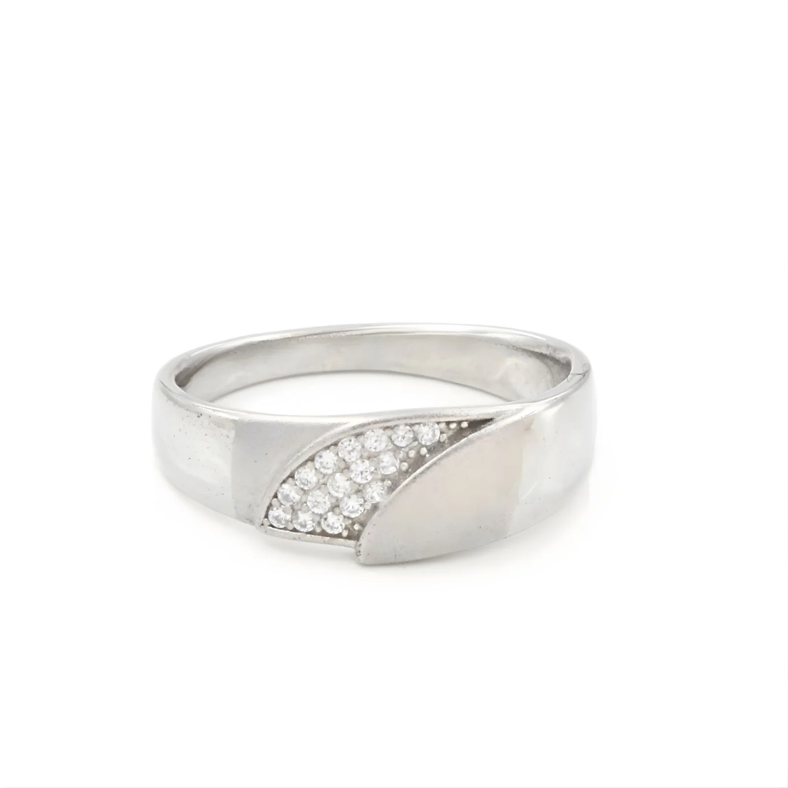 Luxury 925 Real Silver CZ Men's Wave Wedding Band Ring - Image 2