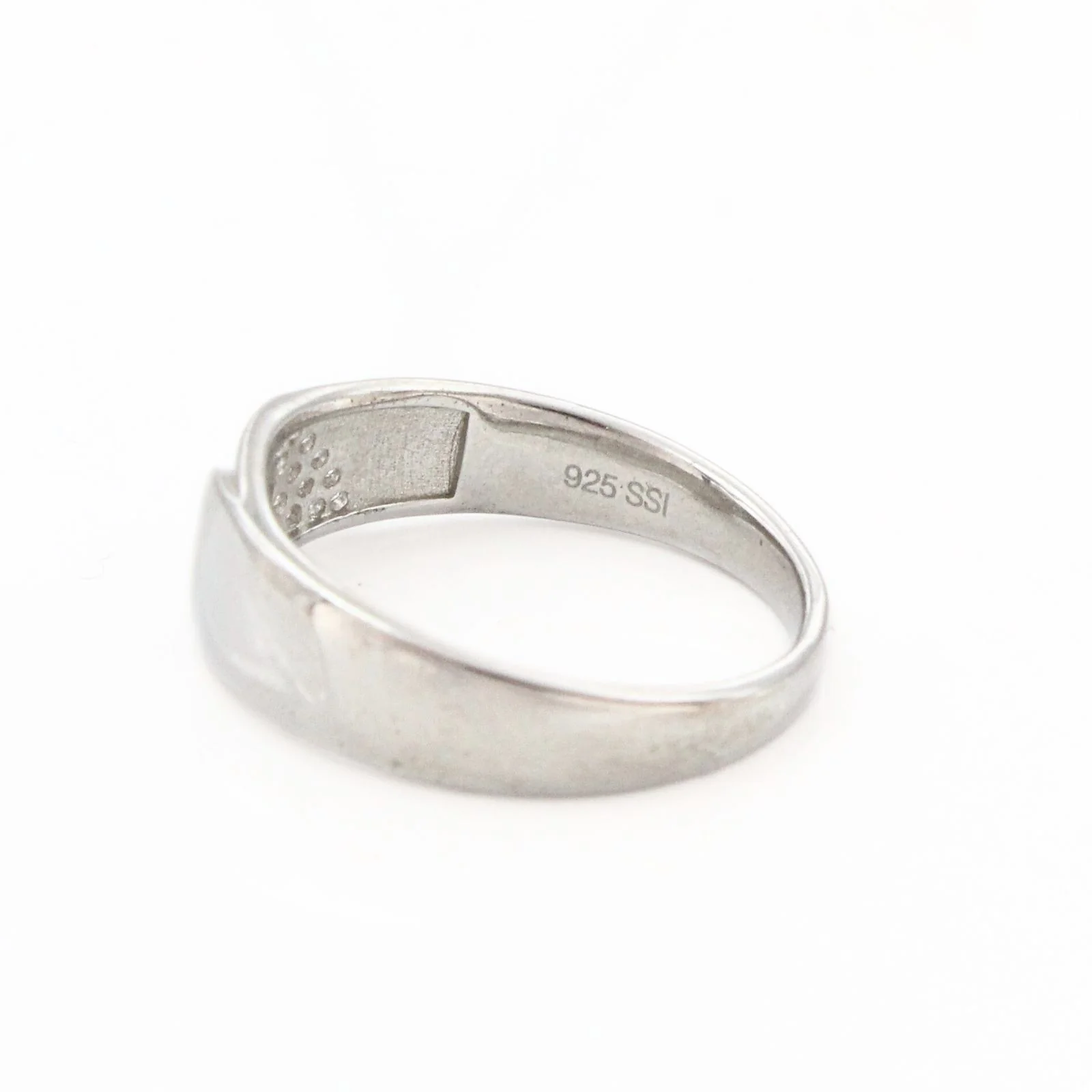 Luxury 925 Real Silver CZ Men's Wave Wedding Band Ring - Image 3