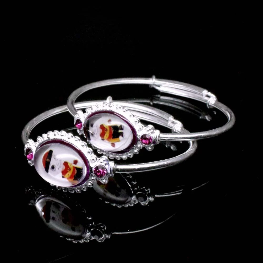 Mighty Raju Sterling Silver Baby Toddler Bangles adjustable Bracelet - Pair - Image 2