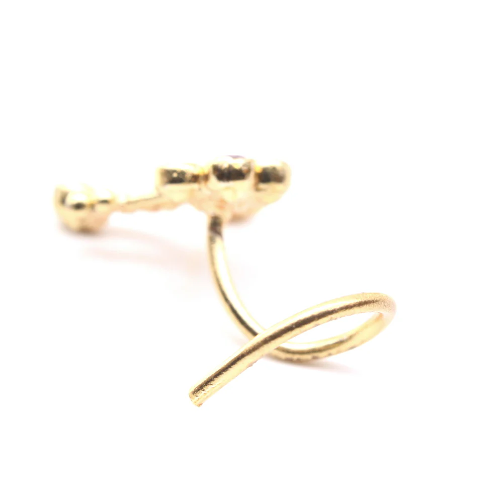 Multi CZ Dangle/Drop Nose Pin - Image 3