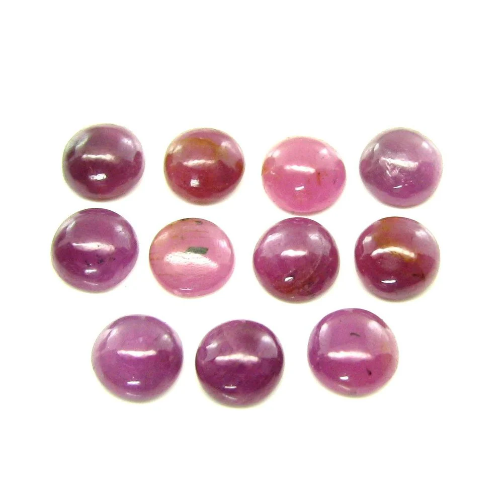 Natural Ruby Round Cabochon Parcel – 25 Stones, 50.5 Ct Total Weight