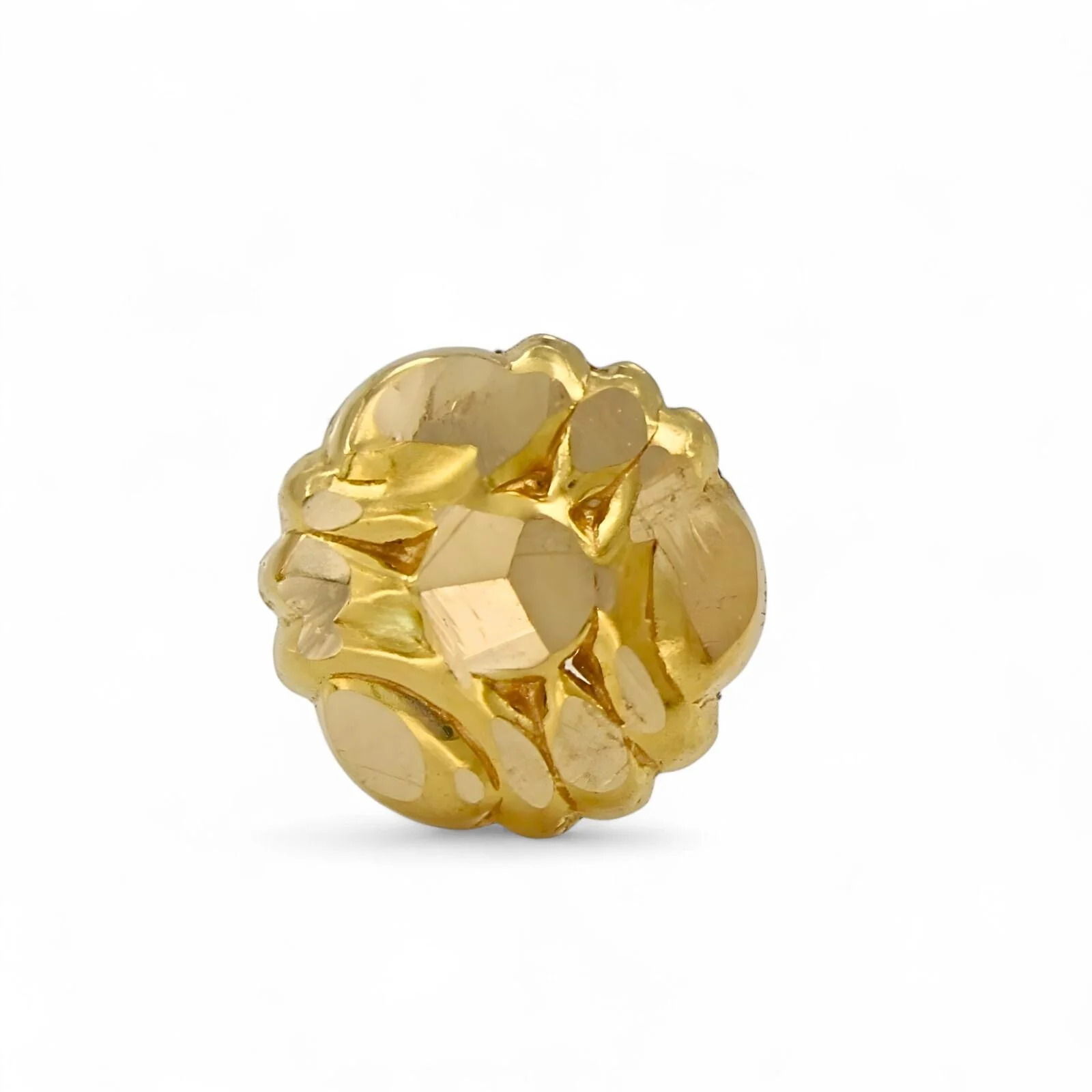 18K Gold Nose\Ear Stud Floral Screw Back – Handmade Indian Nose Pin for Women - Image 2