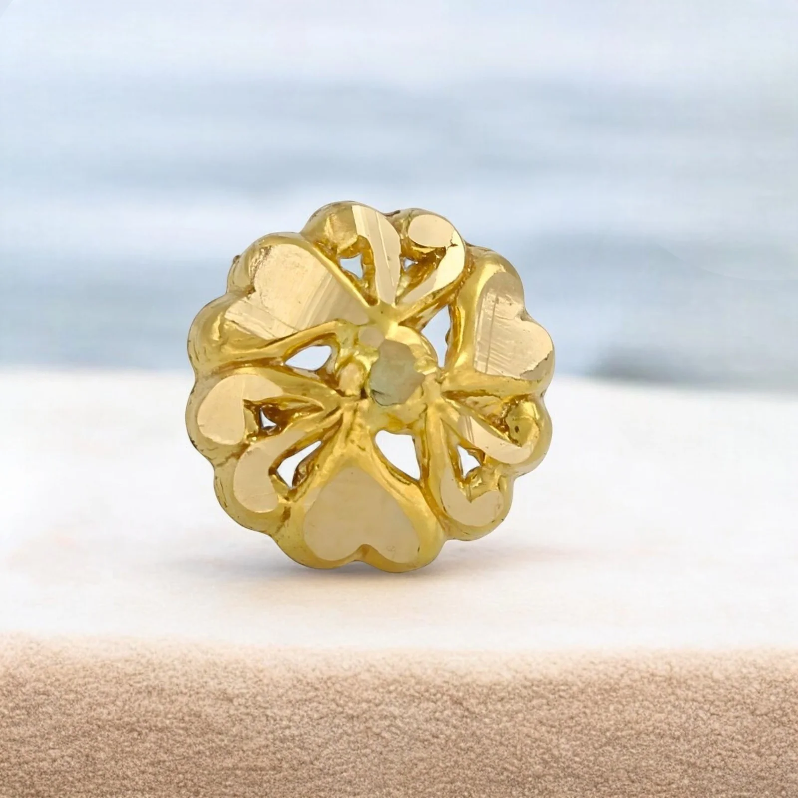 tiny 18K Gold Screw Nose\Ear Stud - Indian Nose Jewelry for Women - Image 2