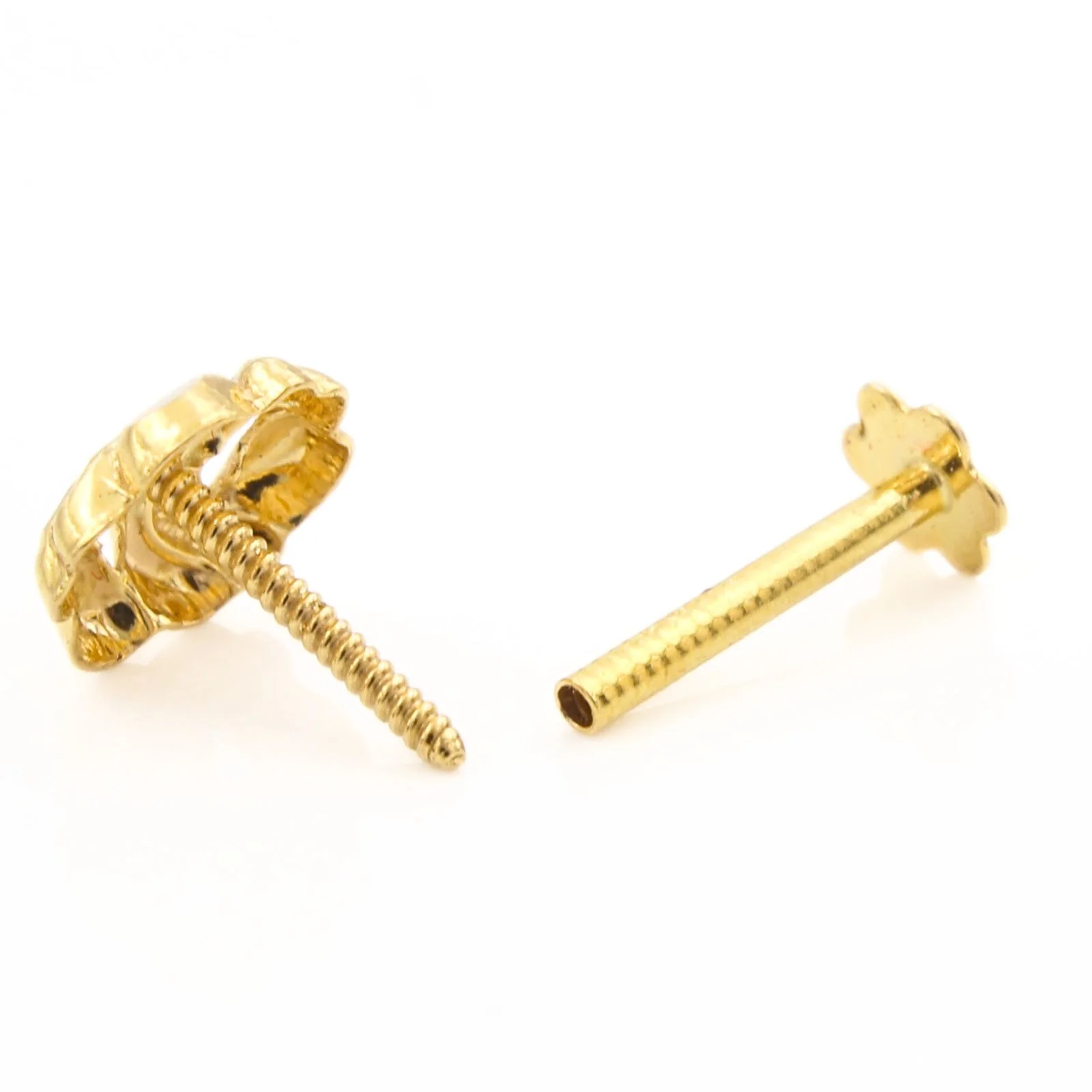 tiny 18K Gold Screw Nose\Ear Stud - Indian Nose Jewelry for Women - Image 5