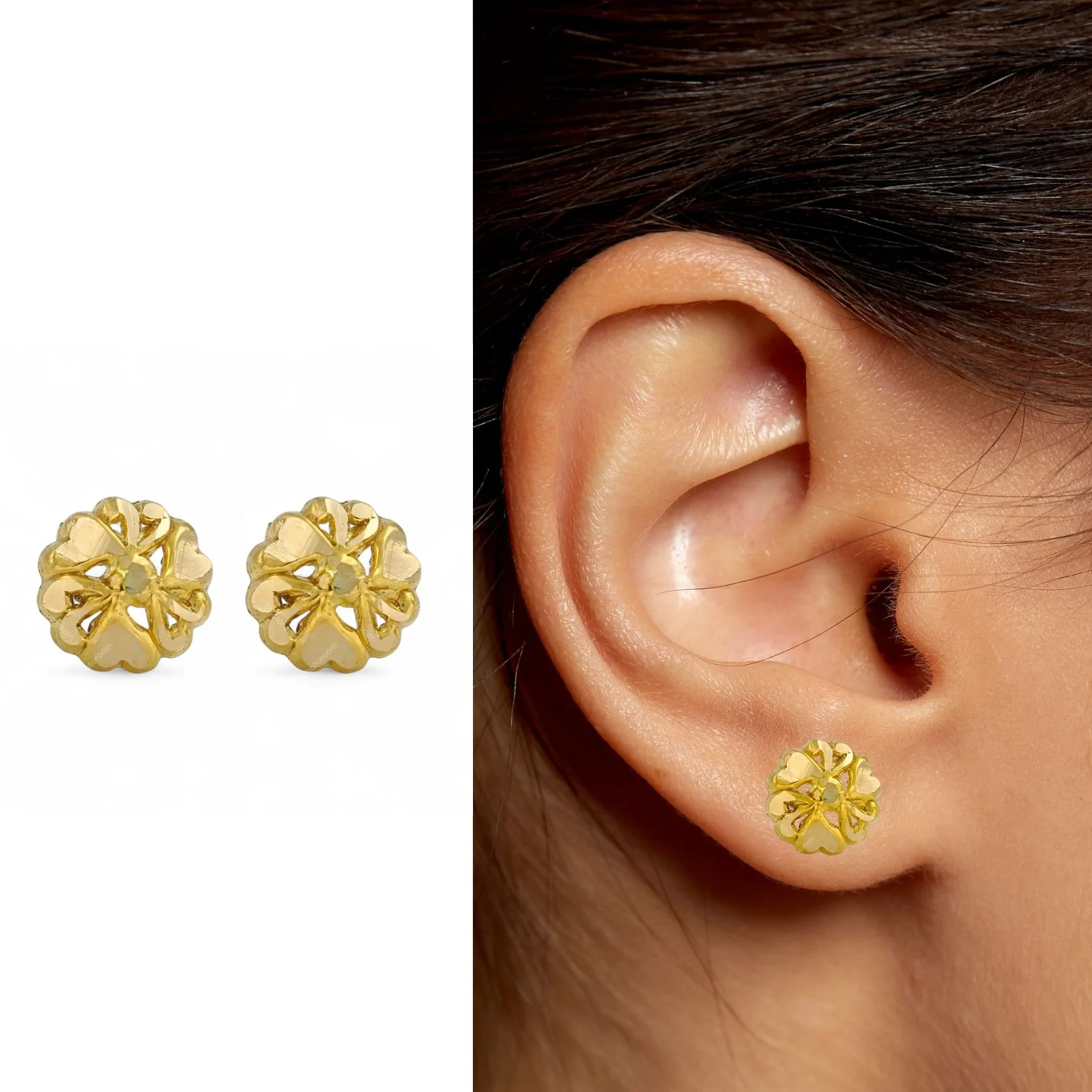 tiny 18K Gold Screw Nose\Ear Stud - Indian Nose Jewelry for Women - Image 6