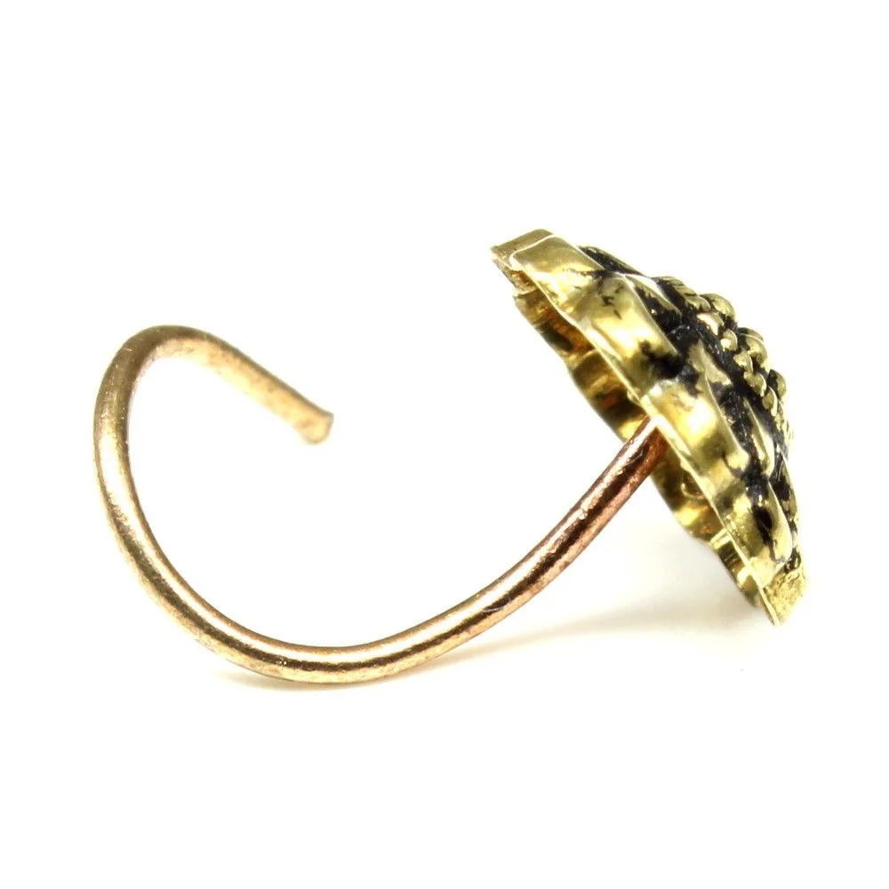 Oxidized floral nose stud - Image 3