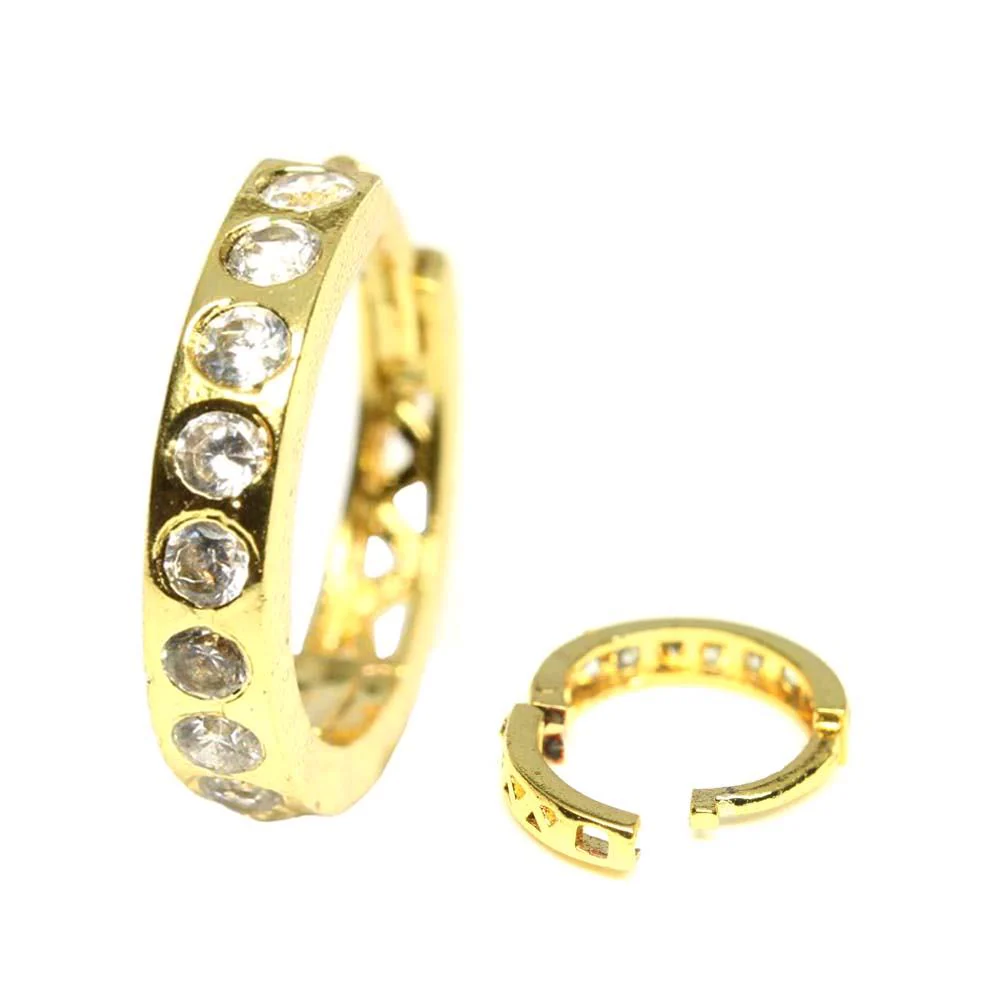 Pave hinged hoop nose ring - Image 2