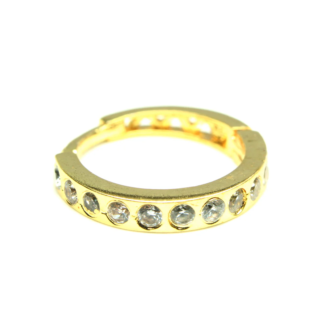Pave hinged hoop nose ring - Image 4