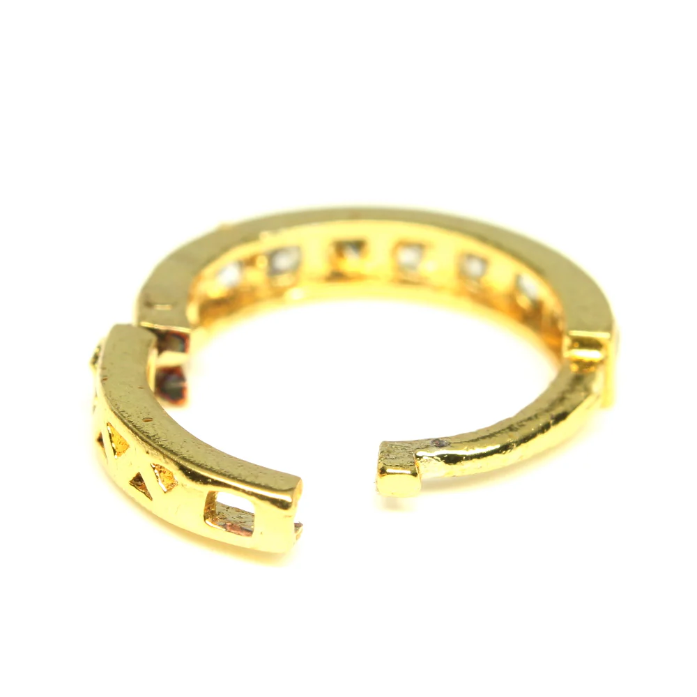 Pave hinged hoop nose ring - Image 5