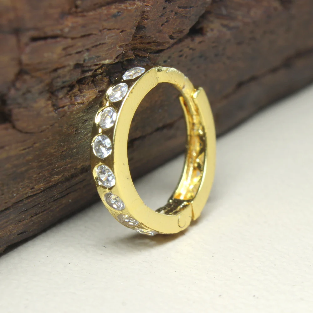 Pave hinged hoop nose ring - Image 8