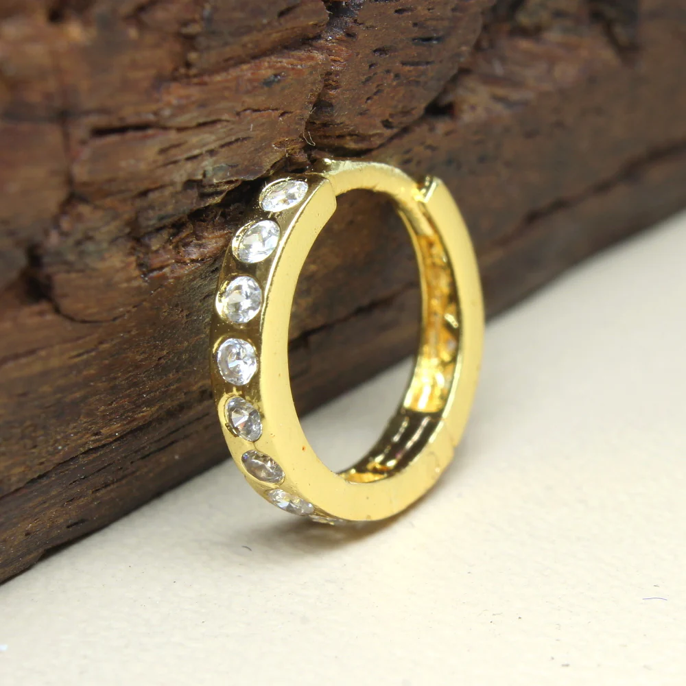Pave hinged hoop nose ring - Image 9