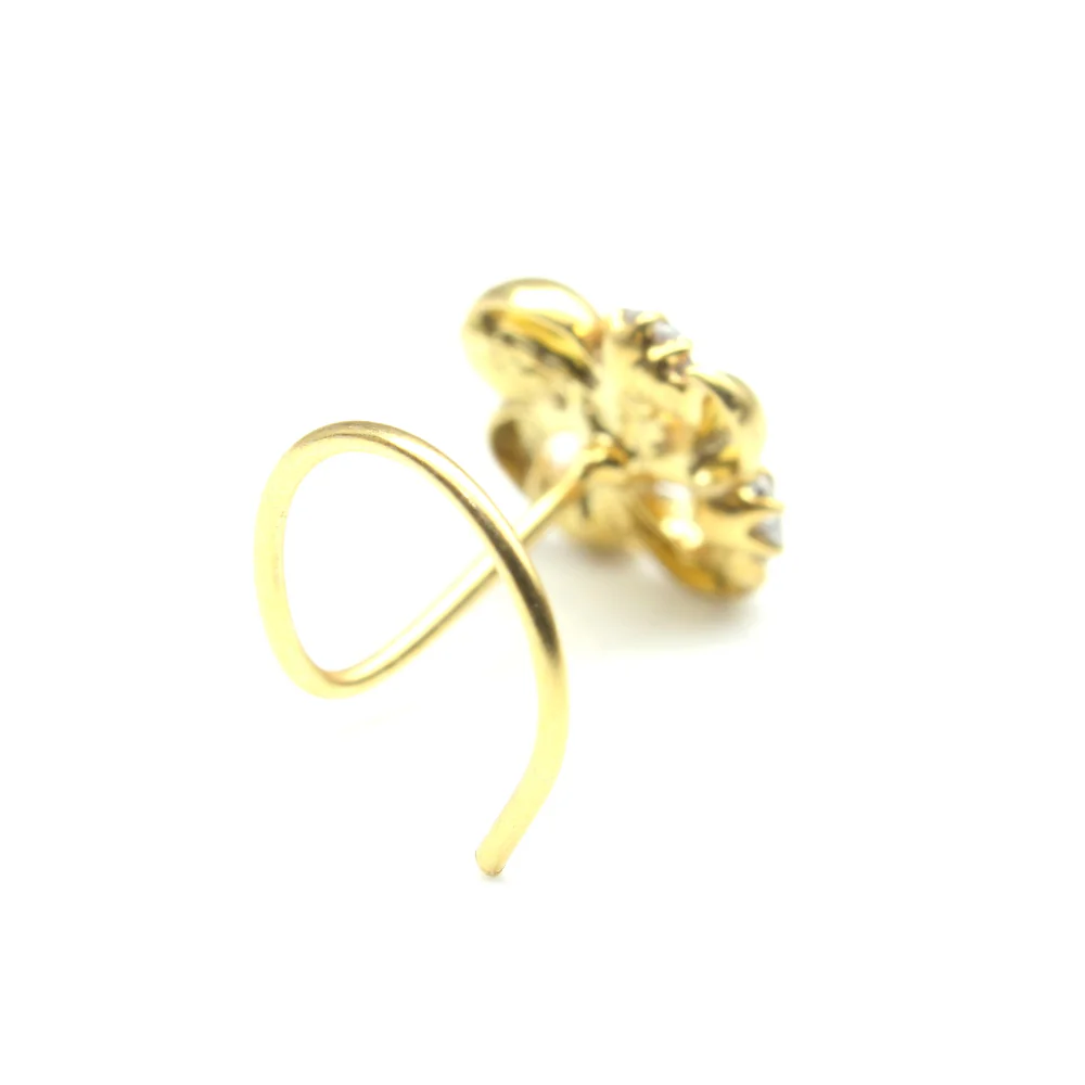 Petal Knot Gold Plated Nose Pin - Image 10