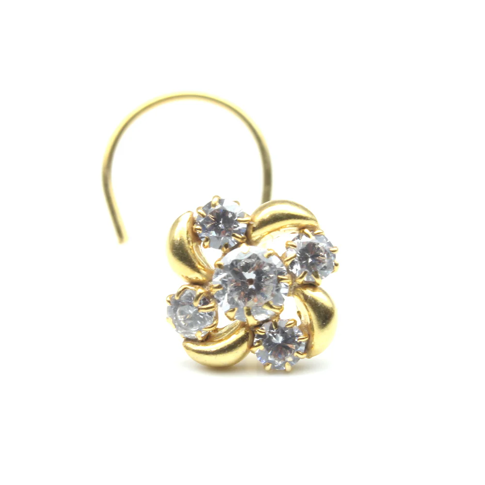 Petal Knot Gold Plated Nose Pin - Image 3