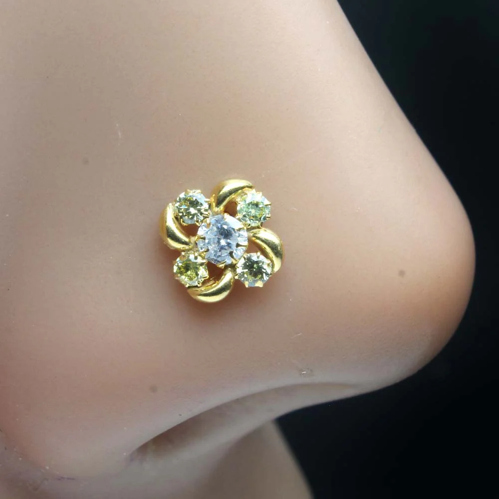 Petal Knot Gold Plated Nose Pin - Image 4