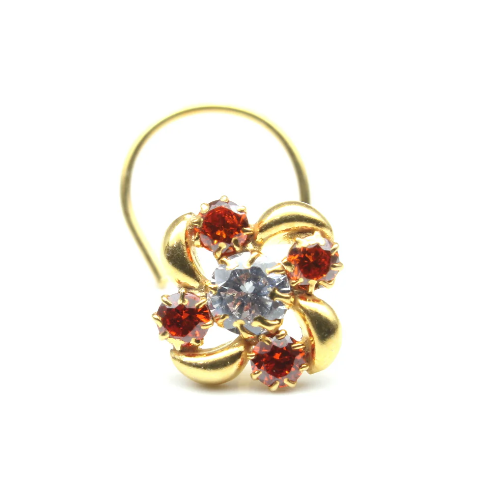 Petal Knot Gold Plated Nose Pin - Image 7