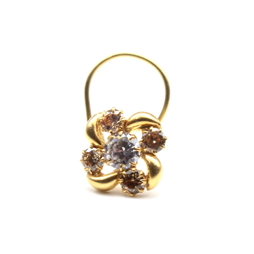 Petal Knot Gold Plated Nose Pin - Image 8