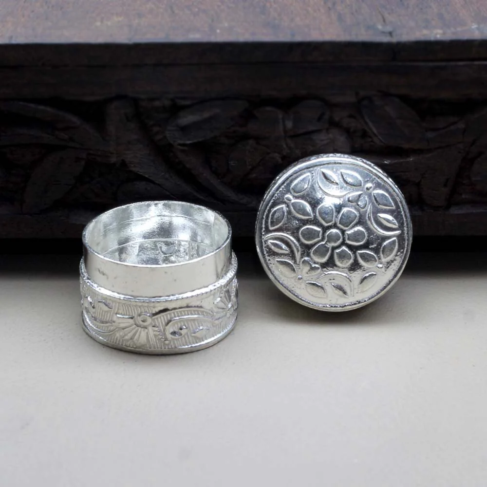 Pure 925 Silver honey container dibbi for red book remedy sindur box for gift