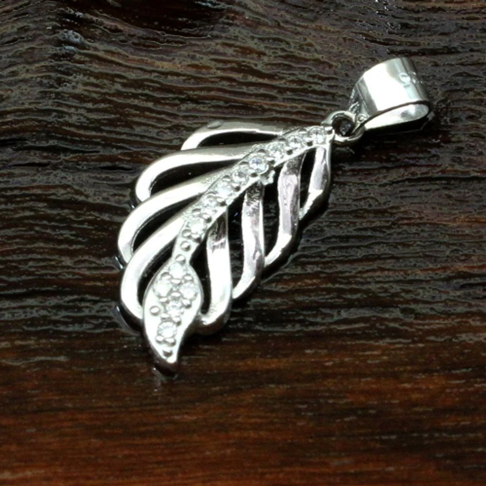 Pure 925 Sterling Silver Pendant CZ (Simulated Diamond) Platinum Finish for Girl - Image 2