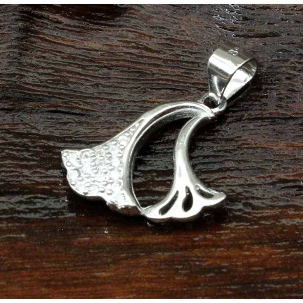 Pure 925 Sterling Silver Pendant CZ (Simulated Diamond) Platinum Finish for Girls - Image 2