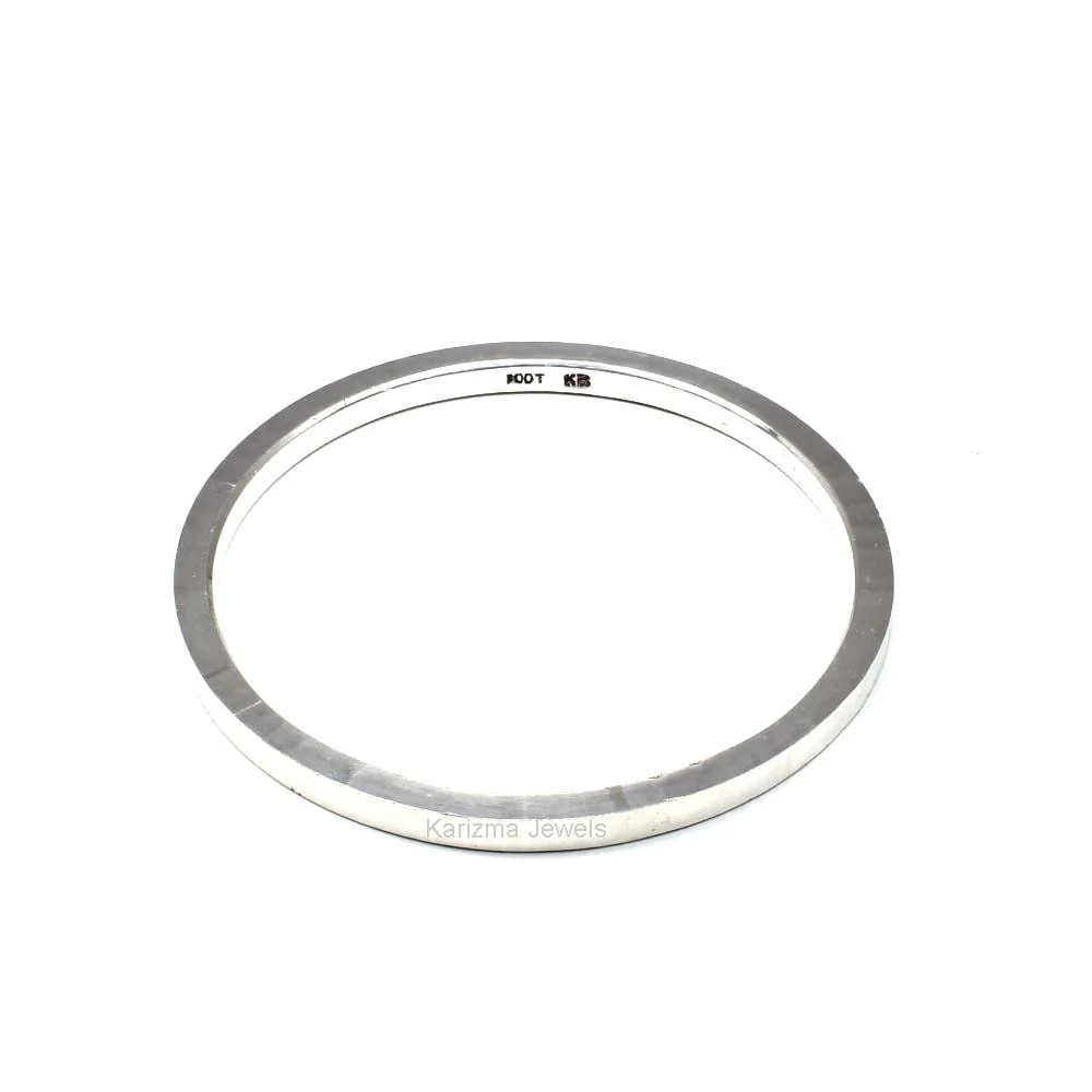 Tough guy Pure 990 Silver plain mens solid kada Bangle Bracelet - Image 4