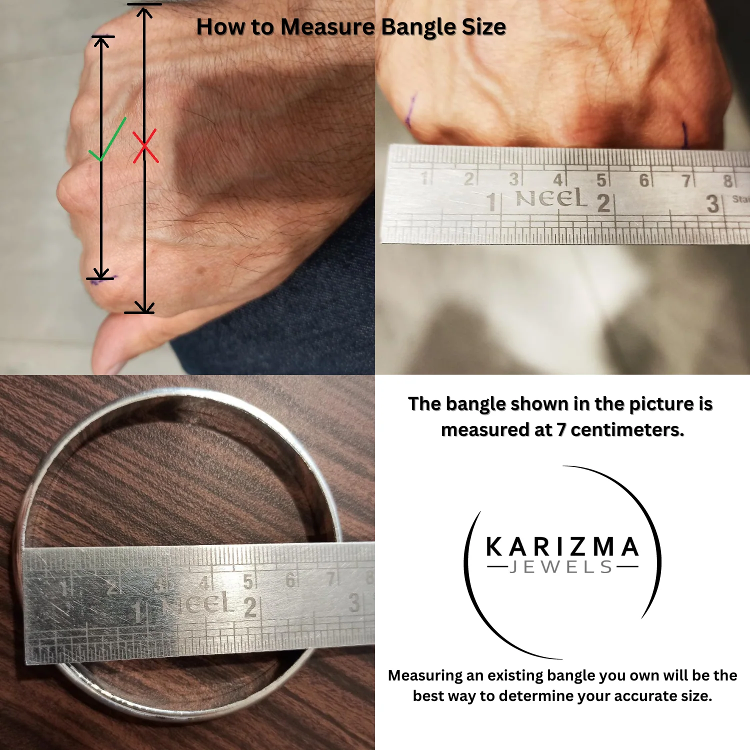 Tough guy Pure 990 Silver plain mens solid kada Bangle Bracelet - Image 7