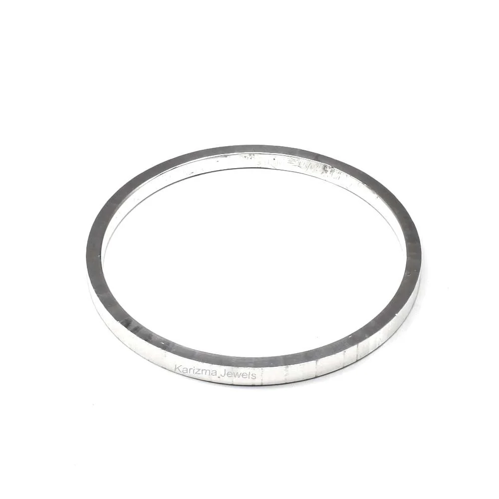 Pure Shinny Silver women solid Kada Bangle Bracelet - Image 4