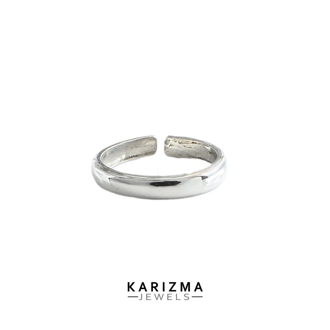 Pure Silver Adjustable Ring band chandi ka bejod challa - Image 2