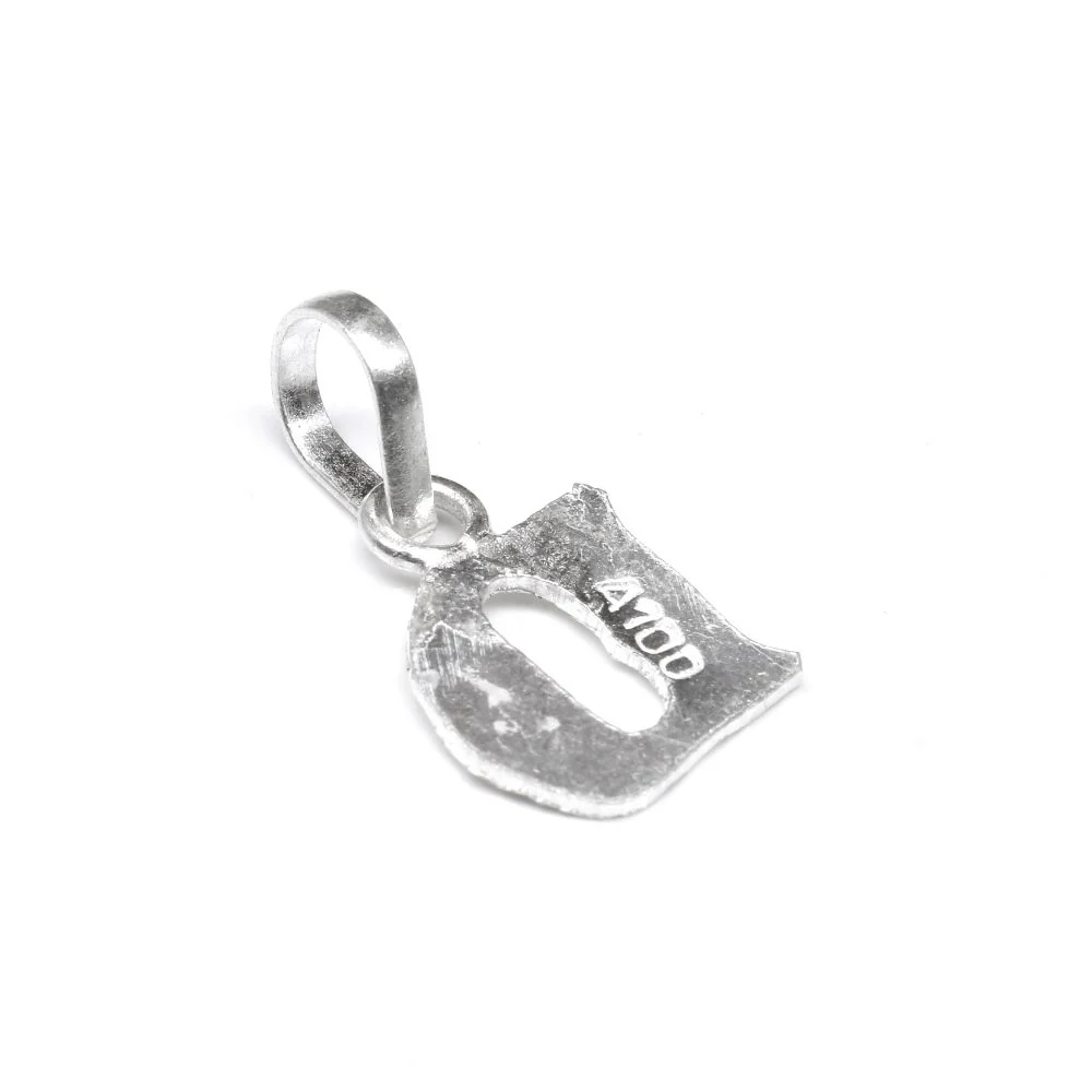 Pure Silver 'D' Letter Alphabet Pendant for men women - Image 3