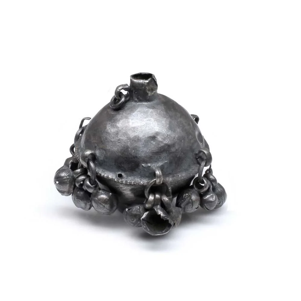 Pure silver Indian Antique old container sindoor surma box - Image 2