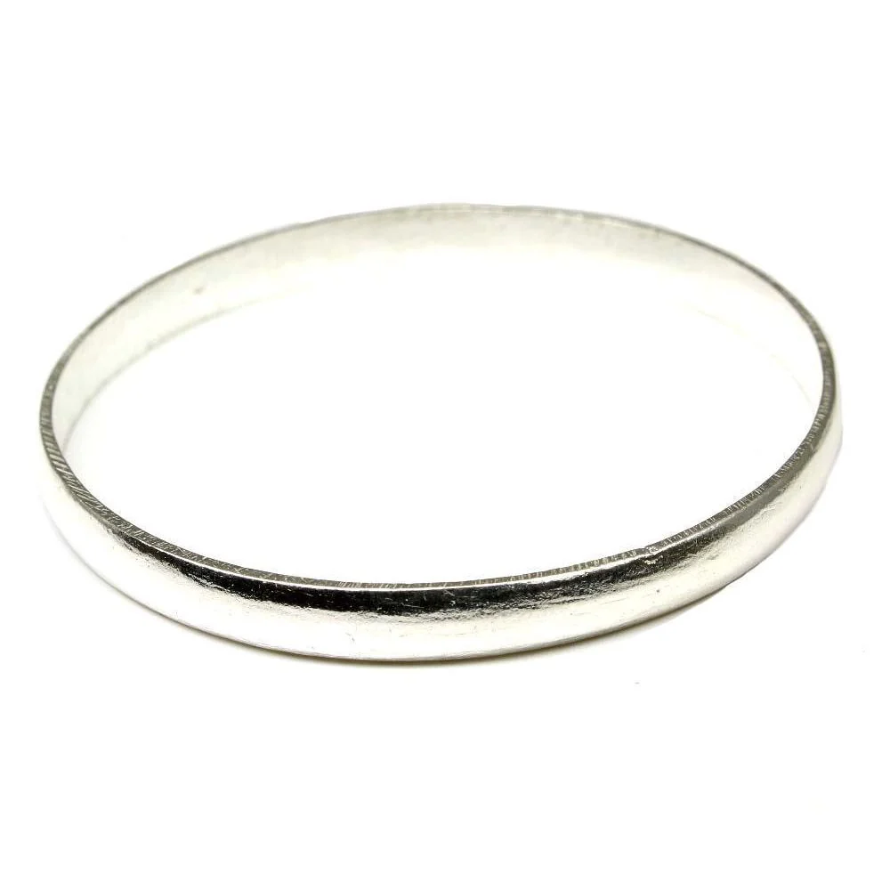 Custom order - Pure Silver Jointless soild Kada with Brass and copper nail