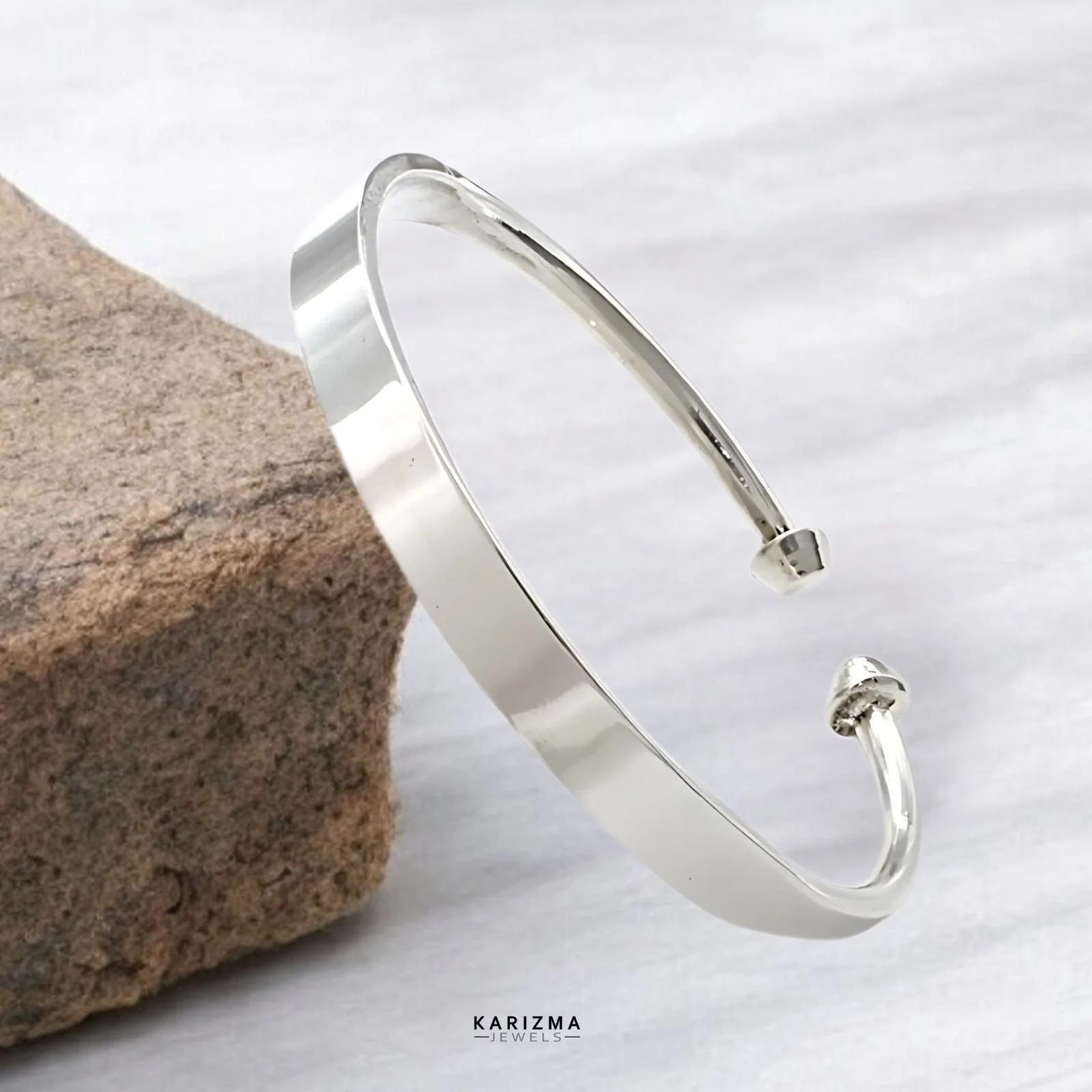 Pure Silver Men's Bangle Bracelet - Image 4