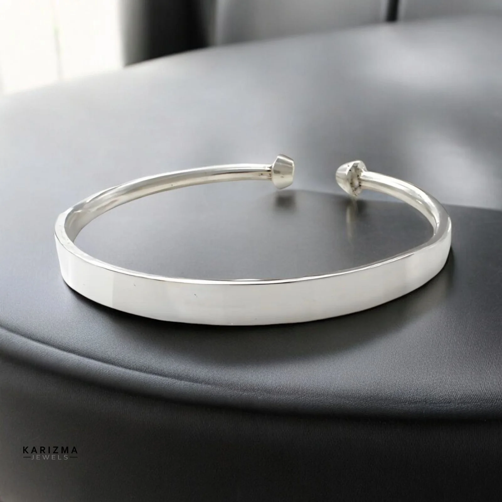 Pure Silver Men's Bangle Bracelet - Image 5