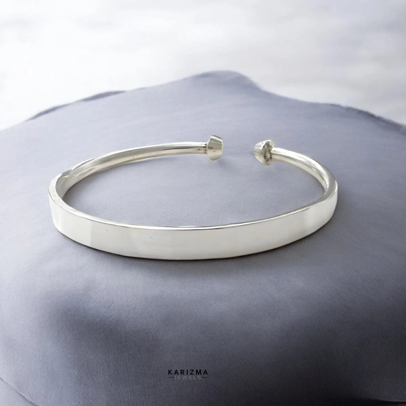 Pure Silver Men's Bangle Bracelet - Image 6