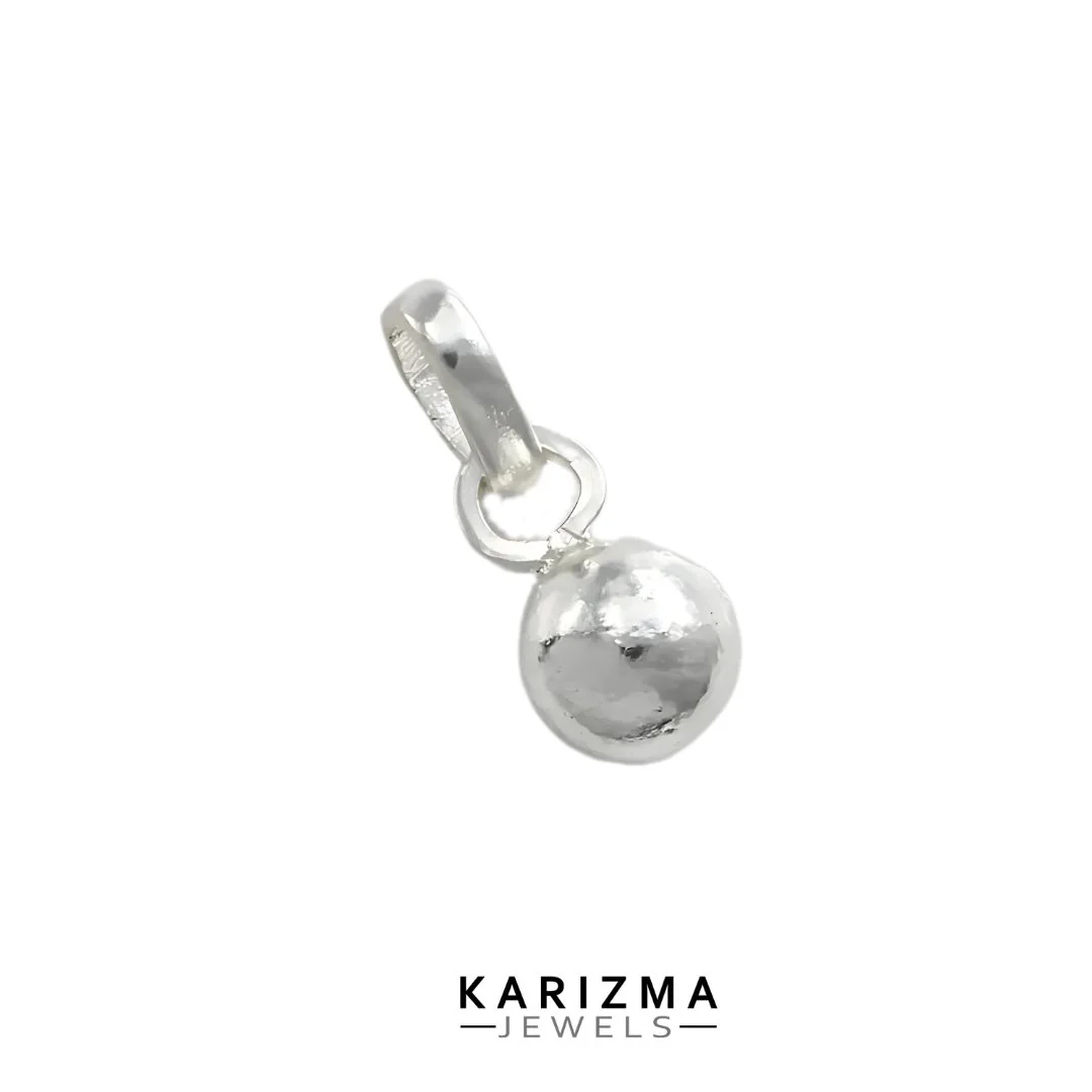 Pure Silver Solid 10gram Ball Goli Pendant - Image 2