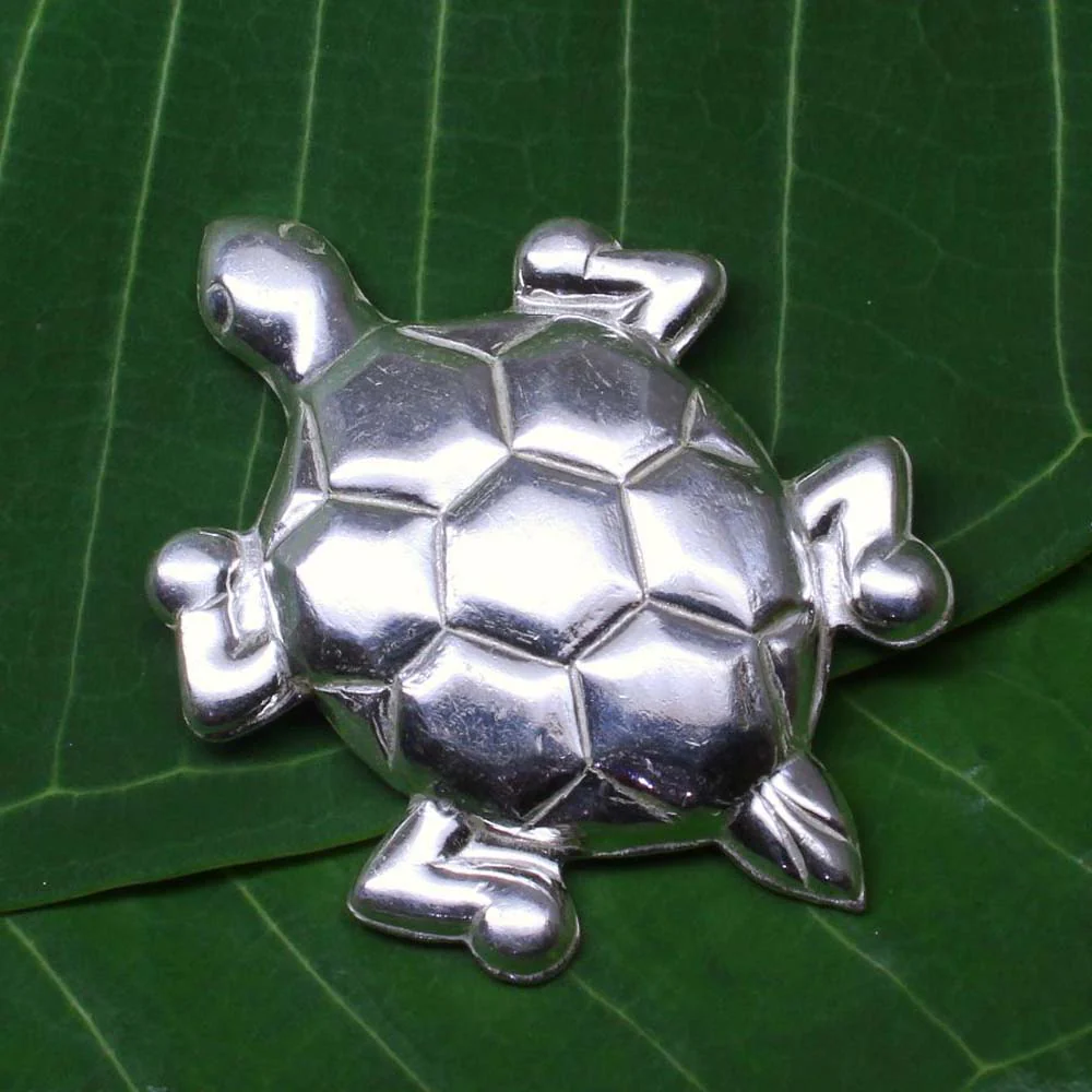 Pure Silver Tortoise turtle for Vastu and red book remedies - Image 3