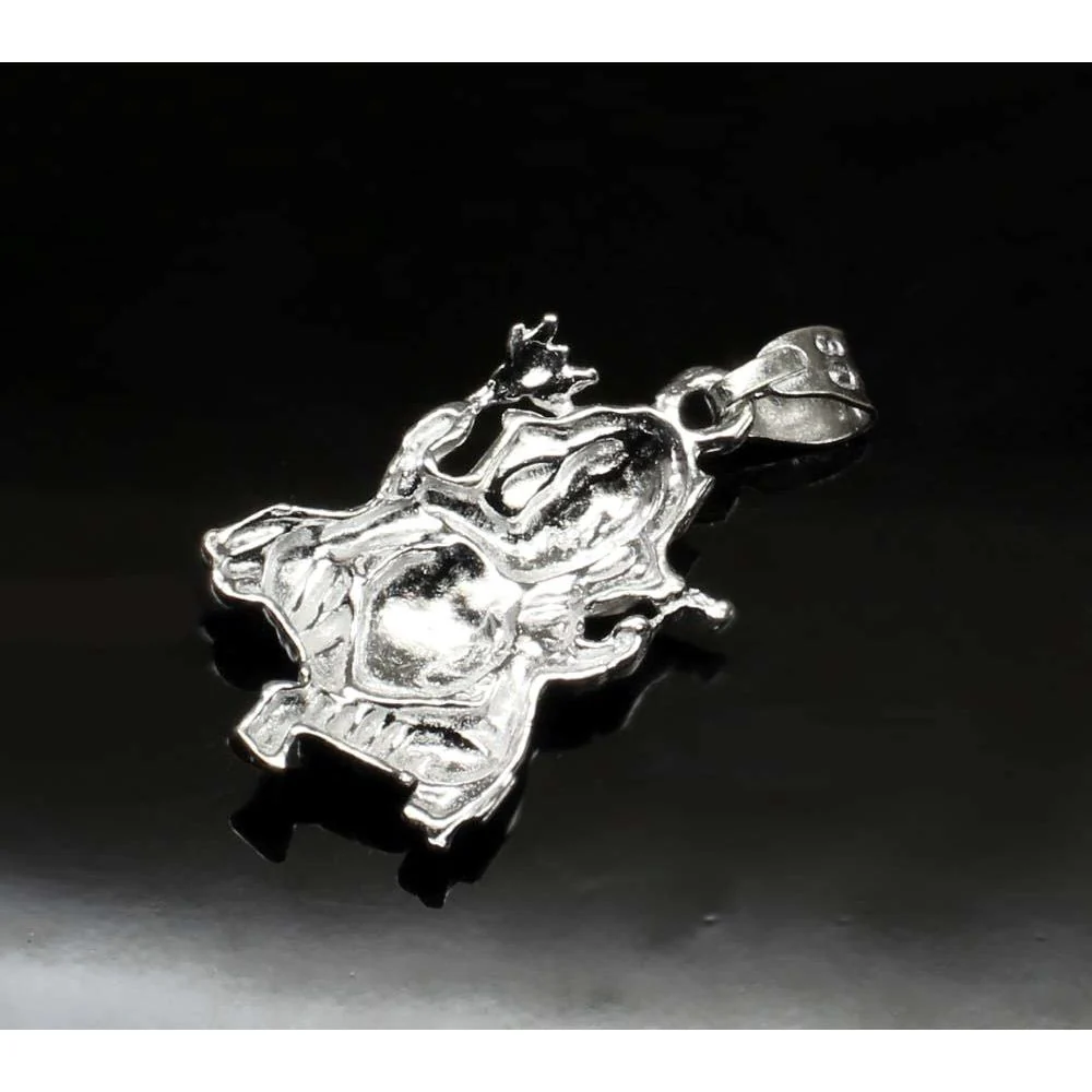 Pure Solid Silver Lord Ganesha ganpati religious God Pendant - Image 3