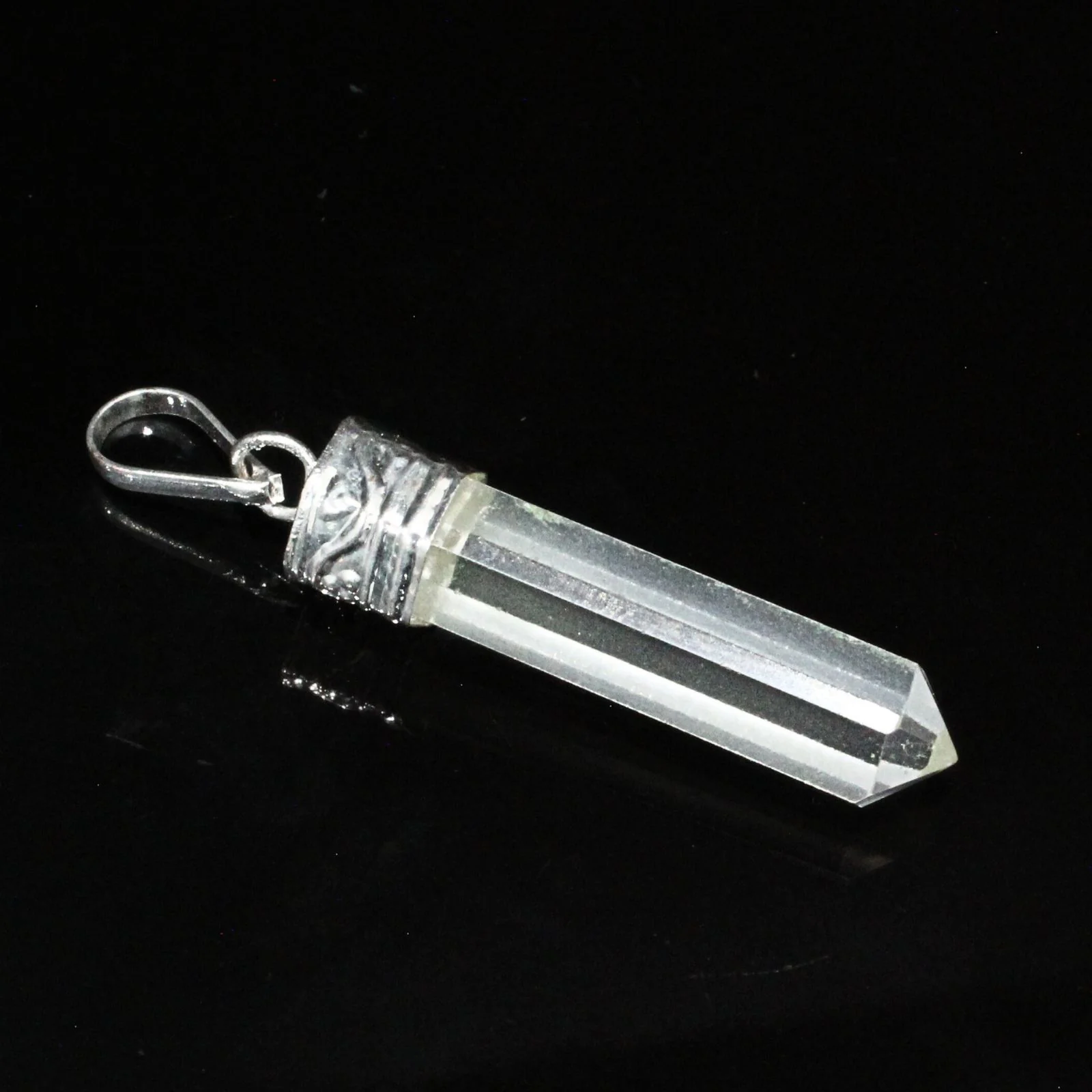 Quartz Crystal Spiritual Healing Point Pendant – Pencil Shape - Image 3
