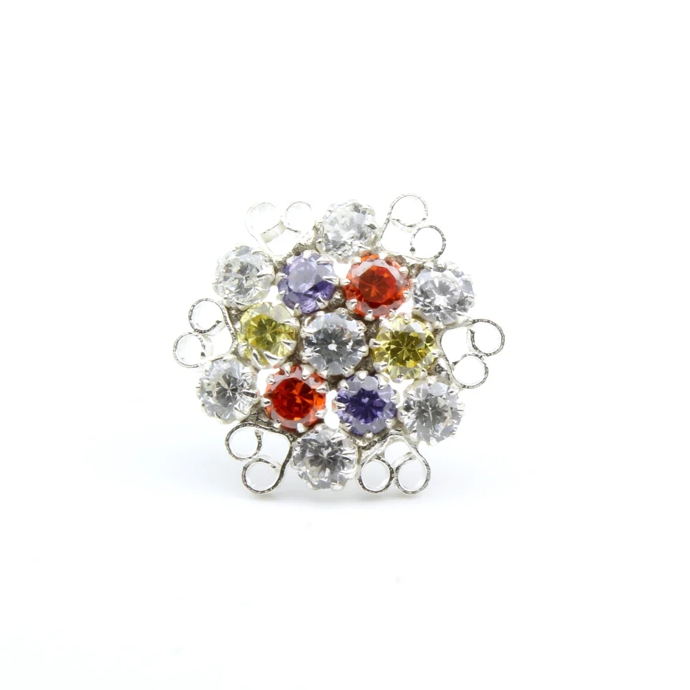 Silver Sparkling Stones Nose Piercing