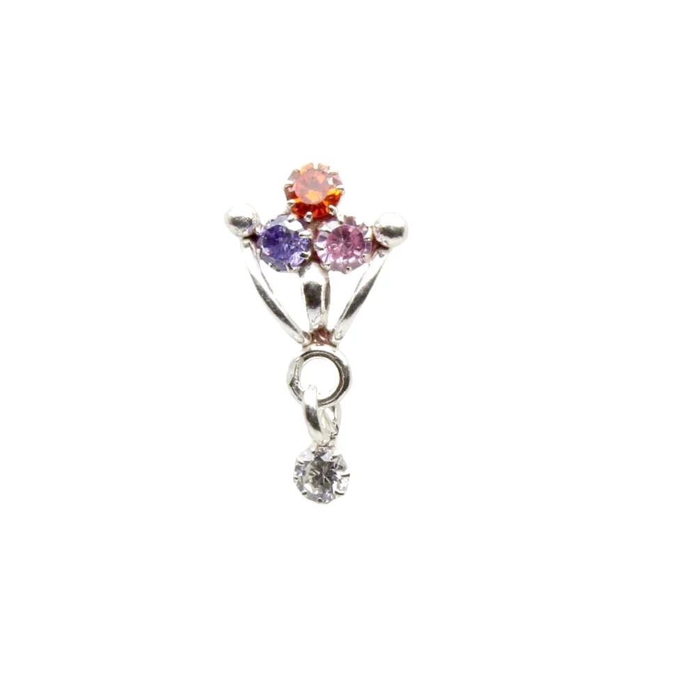 Indian Dangle Silver Nose Piercing - Image 2