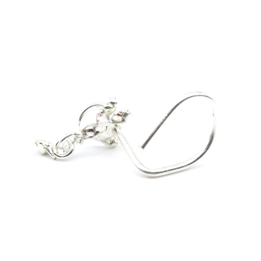 Indian Dangle Silver Nose Piercing - Image 3