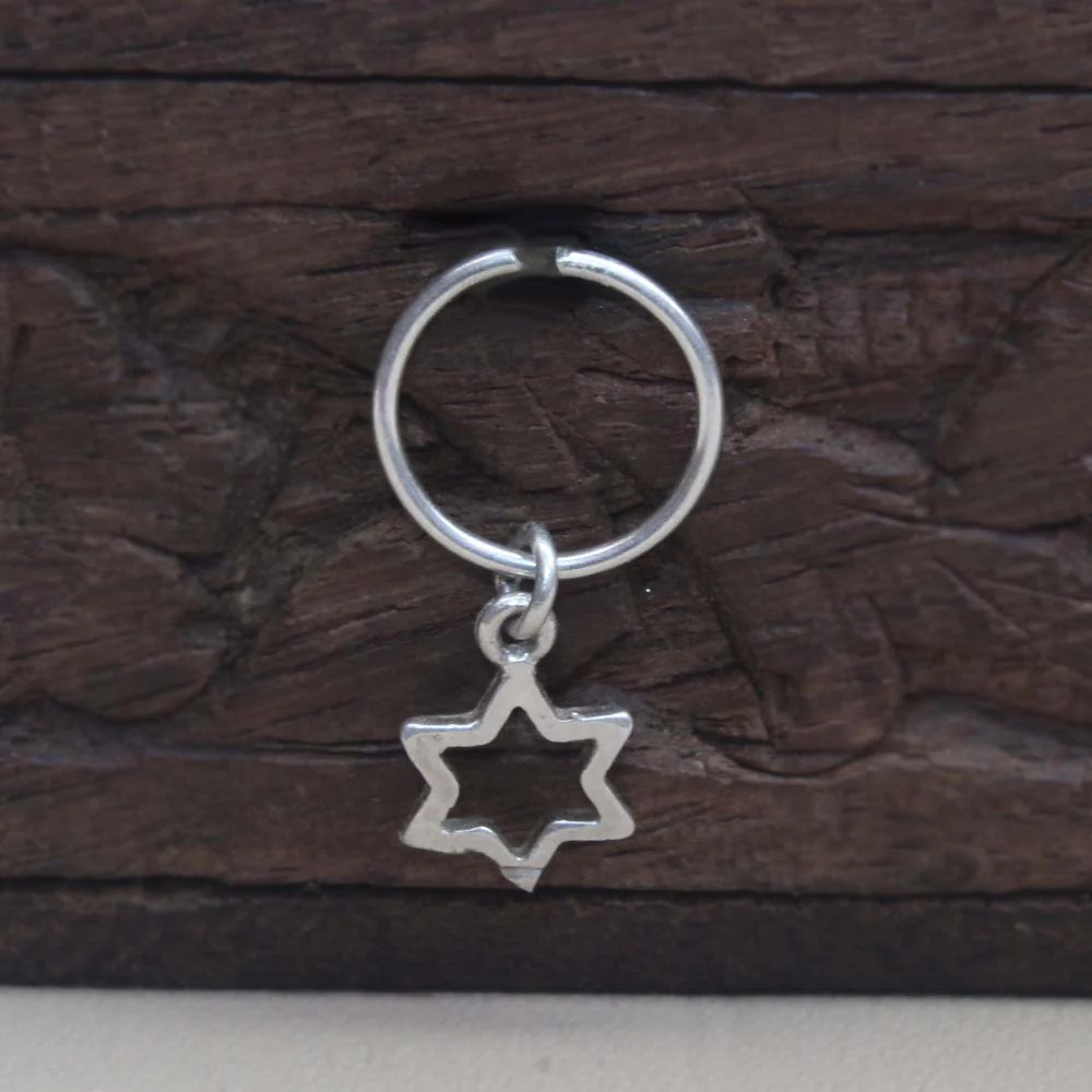 Star charm hoop nose ring