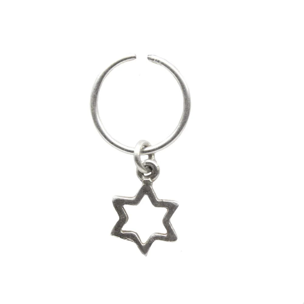 Star charm hoop nose ring - Image 2